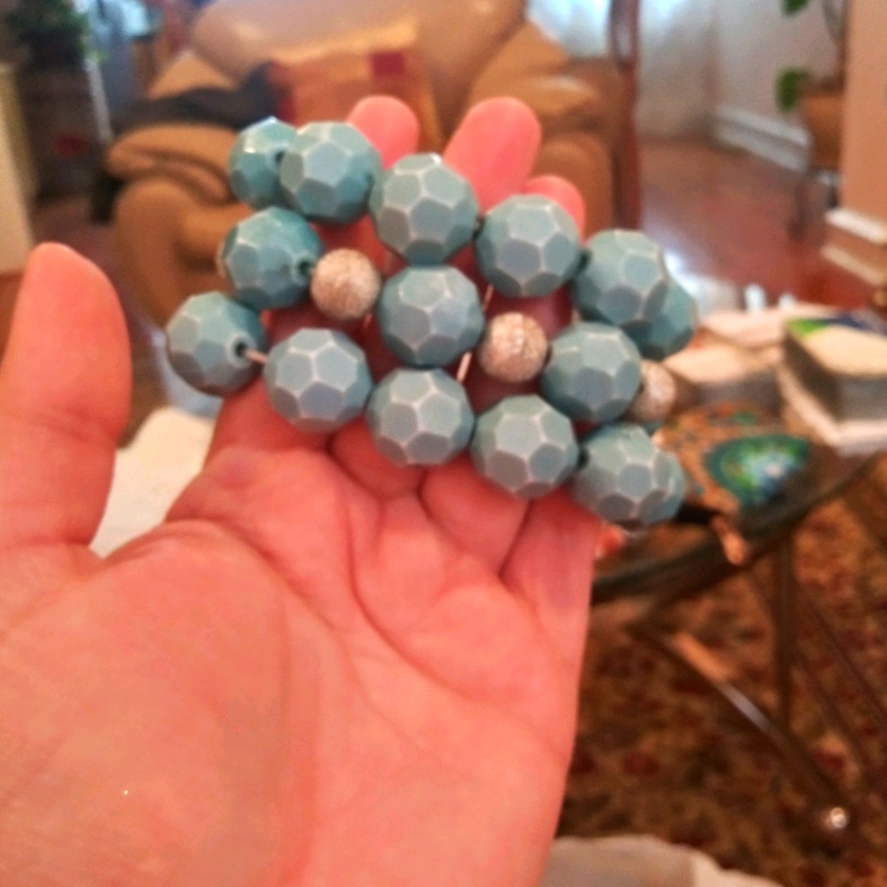 New set of 3 blue beaded bracelet for sale!